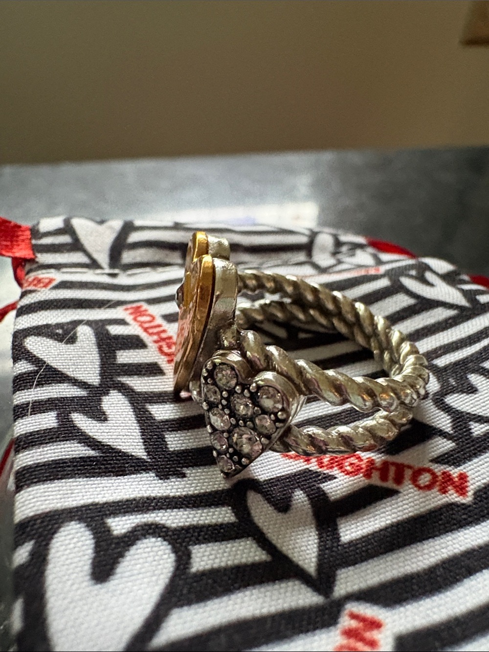 Brighton Gold and Silver Heart Ring. Size 7 - Picture 4 of 5
